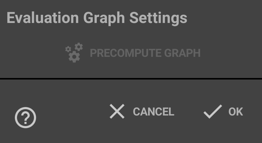 The evaluation graph settings dialog